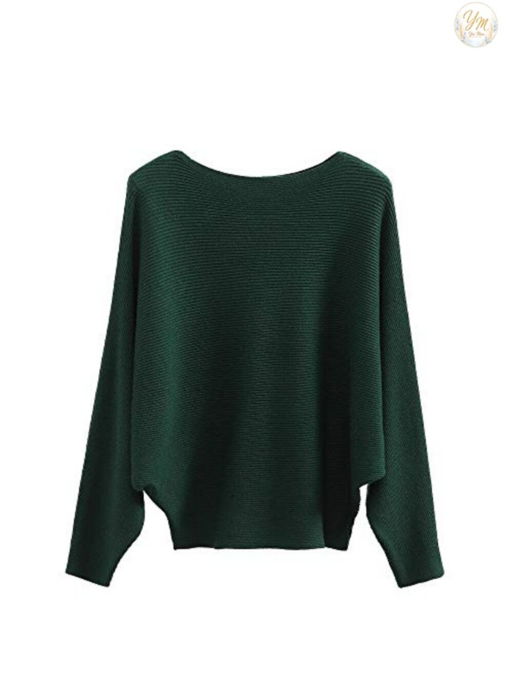 Womens Boat Neck Dolman Batwing Knit Pullover Sweater Relaxed Fit